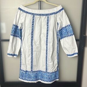 Pomegranate Off Shoulder Embroidered Dress Size XS